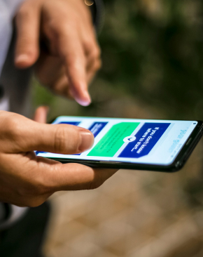 User browsing a website on mobile