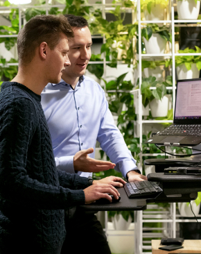Developer discussing details with product owner